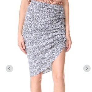 VERONICA BEARD ruched floral-print silk crep